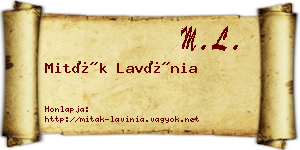 Miták Lavínia névjegykártya